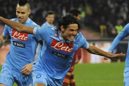 Cavani in Napoli Roma